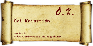 Őri Krisztián névjegykártya